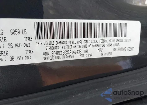 2012 Chrysler Town & Country Touring from USA, damaged, VIN 2C4RC1BGXCR140436